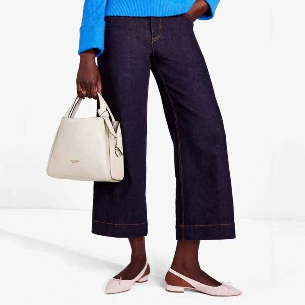 kate spade Pebbled Leather Hobo Tote in Cream